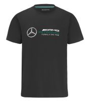 Mercedes-Benz AMG Petronas F1 Large Logo Men's T-Shirt with Large Front Print Cotton Shirt 701202262 001 Black