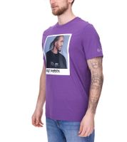 Mercedes-Benz AMG Petronas F1 MAPF1 Portrait oder Logo Herren Baumwoll-Shirt mit George Russel Print Rundhals-Shirt 701222296-701222304 Blau oder Lila