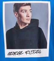 Mercedes-Benz AMG Petronas F1 MAPF1 Portrait oder Logo Herren Baumwoll-Shirt mit George Russel Print Rundhals-Shirt 701222296-701222304 Blau oder Lila