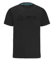Mercedes-Benz AMG Petronas F1 Stealth Logo Herren T-Shirt mit großem Frontprint Baumwoll-Shirt 701219494 001 Schwarz