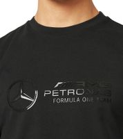 Mercedes-Benz AMG Petronas F1 Stealth Logo Herren T-Shirt mit großem Frontprint Baumwoll-Shirt 701219494 001 Schwarz