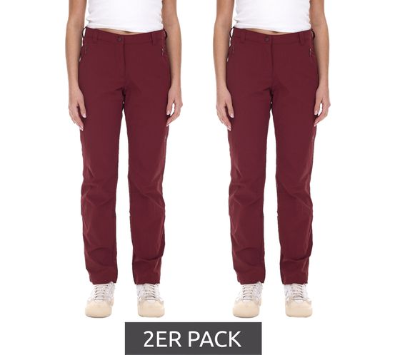 Confezione da 2 pantaloni da trekking da donna McKinley Madok W con protezione naturale dagli insetti, pantaloni da trekking antibatterici, taglia corta 286163 299 rosso vino