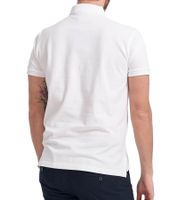 POLO RALPH LAUREN Herren Polo-Shirt Custom Slim Fit Baumwoll-Shirt Kurzarm-Shirt Basic-Shirt 710666998002 Weiß/Navy