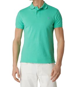 POLO RALPH LAUREN Herren Polo-Shirt Classic Fit Baumwoll-Shirt Kurzarm-Shirt Basic-Shirt 710534735369 Türkis/Blau