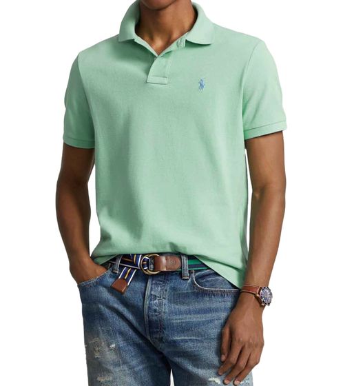 POLO RALPH LAUREN Herren Polo-Shirt Slim Fit Baumwoll-Shirt Kurzarm-Shirt Polo-Hemd 710536856410 Mintgrün