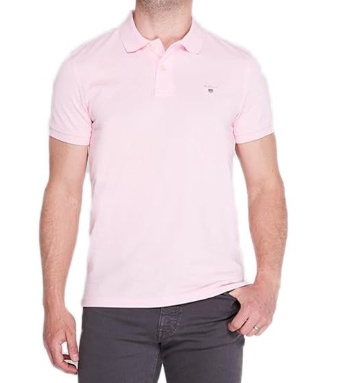 GANT Polo da uomo Camicia in cotone vestibilità regolare Camicia a maniche corte Camicia basic 2201 637 Rosa