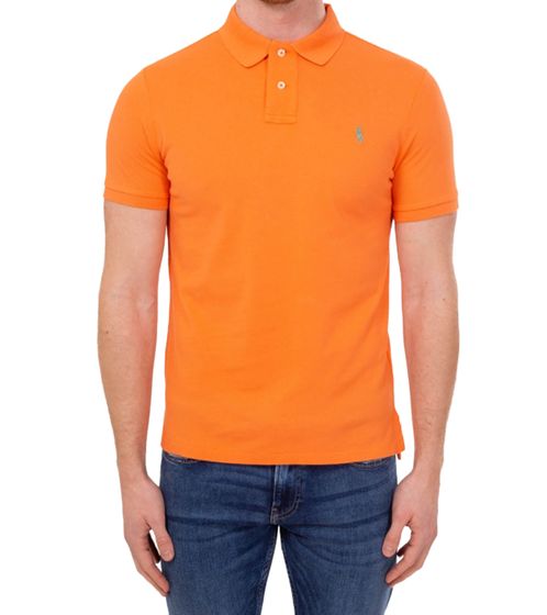 POLO RALPH LAUREN Polo de hombre Custom Slim Fit Camisa de algodón Camisa de manga corta Camisa básica 710680784253 Naranja