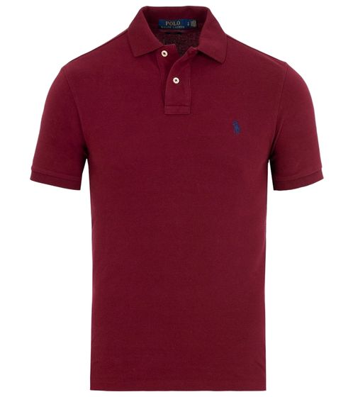 POLO RALPH LAUREN polo da uomo classic fit camicia in cotone manica corta camicia basic 710574020150 vino rosso