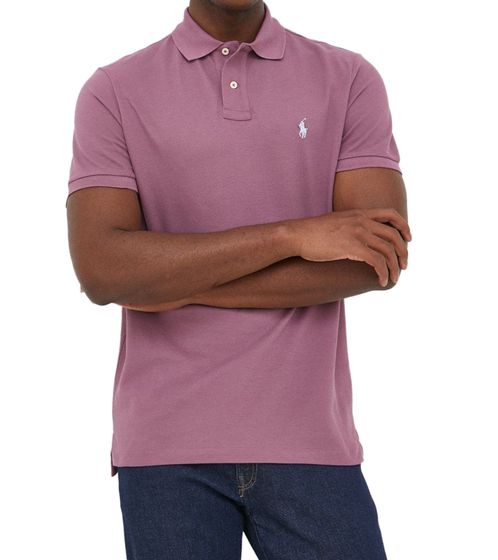 POLO RALPH LAUREN men's polo shirt custom slim fit cotton shirt short sleeve shirt basic shirt 710680784285 purple