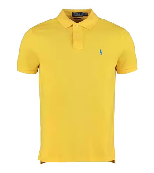 POLO RALPH LAUREN Herren Polo-Shirt Slim Fit Baumwoll-Shirt Kurzarm-Shirt Basic-Shirt 710782592020 Gelb