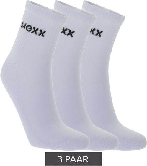 3 Paar MEXX Quarter-Socken mit Logo-Details Baumwoll-Strümpfe Sneaker-Socken SS2305999U 114001 Weiß