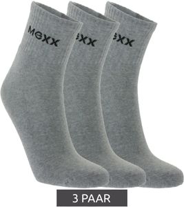 3 Paar MEXX Quarter-Socken mit Logo-Details Baumwoll-Strümpfe Sneaker-Socken SS2305999U 184005 Grau