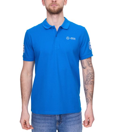 Polo pour homme Mercedes-Benz AMG Petronas F1 MAPF1 FW George Russell chemise en coton élégante 701222317 002 bleu