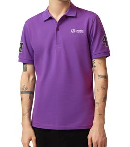 Mercedes-Benz AMG Petronas F1 MAPF1 FW Lewis Hamilton polo pour homme chemise en coton élégante 701222336 001 violet