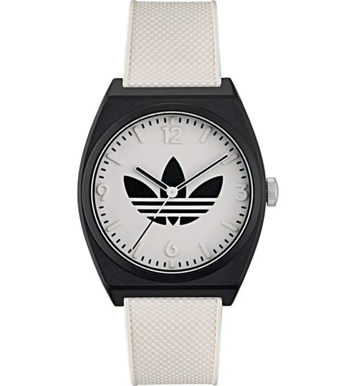 adidas Project Two Armband-Uhr mit Wasserdichtigkeit 5 ATM sportliche Quarzuhr AOST23549 Weiß/Schwarz