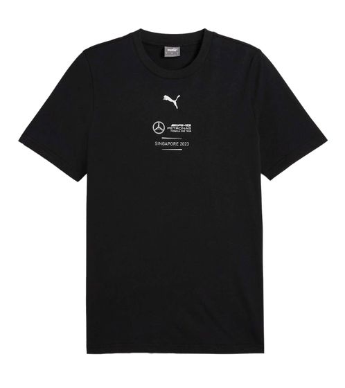 T-shirt da uomo Puma X Mercedes-Benz AMG Petronas F1 Singapore elegante camicia in cotone 625443 01 nera