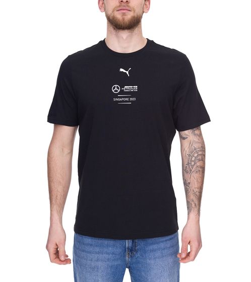 Puma X Mercedes-Benz AMG Petronas F1 Singapore Herren T-Shirt stylisches Baumwoll-Shirt 625443 01 Schwarz