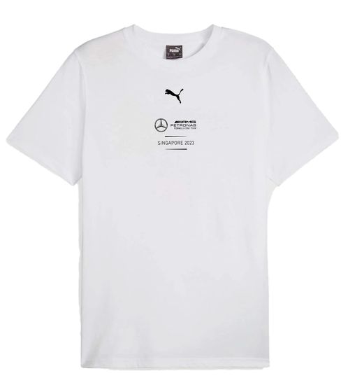 Puma X Mercedes-Benz AMG Petronas F1 Singapore men's T-shirt stylish cotton shirt 625443 02 white