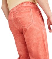 Comfortable men's 3/4 slip-on trousers made of linen, regular fit, summer shorts 964623 orange