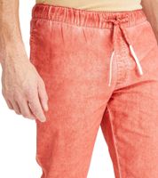 Comfortable men's 3/4 slip-on trousers made of linen, regular fit, summer shorts 964623 orange