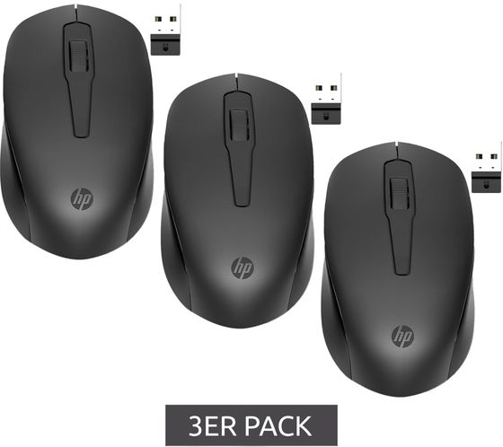 Pack of 3 HP wireless mouse 150 home office accessories computer accessories wireless computer mouse economy pack 259L1AA black