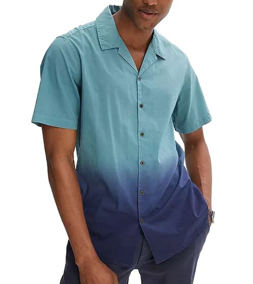 stylisches Herren Kurzarm-Hemd im Dip-Dye-Effekt Sommer-Hemd Urlaubs-Shirt 954996 Blau