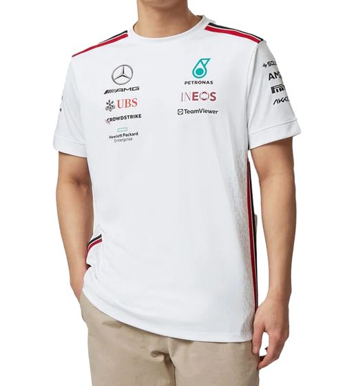 Mercedes-Benz AMG Petronas F1 2023 Team Shirt T-shirt da uomo Motorsport manica corta 701223428 002 Bianco