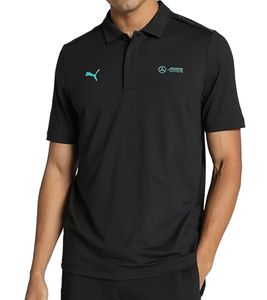 PUMA X Mercedes-Benz AMG Petronas F1 MAPF1 LS men's polo shirt, short-sleeved shirt, cotton shirt 621134 01 black