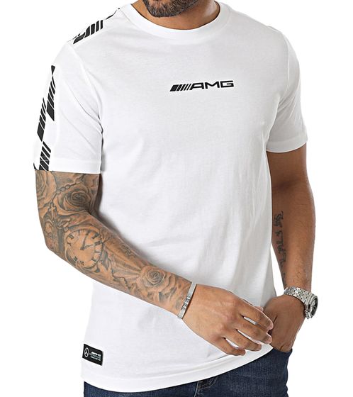 T-shirt pour homme Puma X Mercedes-Benz AMG Petronas F1 MT7 avec motif AMG sur la manche en coton 538459 03 Blanc