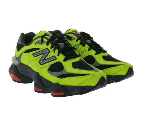 New Balance men's and women's sneakers stylish genuine leather shoes with dual-density midsole U90650NRG neon yellow/black