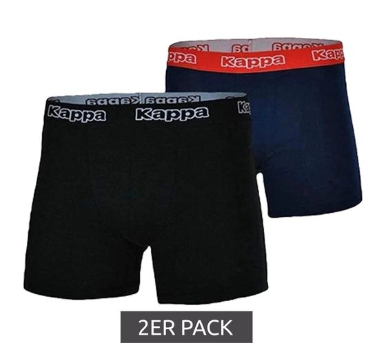 Confezione da 2 boxer da uomo Kappa con scritta del marchio e slip con logo 351L1JW ADL Nero/Blu/Rosso