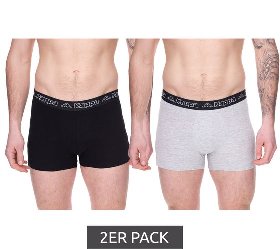 Pack of 2 Kappa men's boxer shorts with brand lettering and logo underpants 351K1JW A80 black/light grey