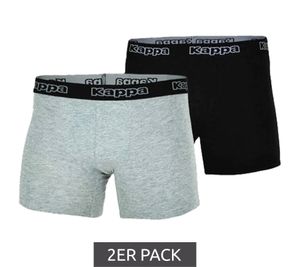 2er Pack Kappa Herren Boxershorts mit Marken Schriftzug und Logo Unterhose 351K1JW A80 Schwarz/Hellgrau