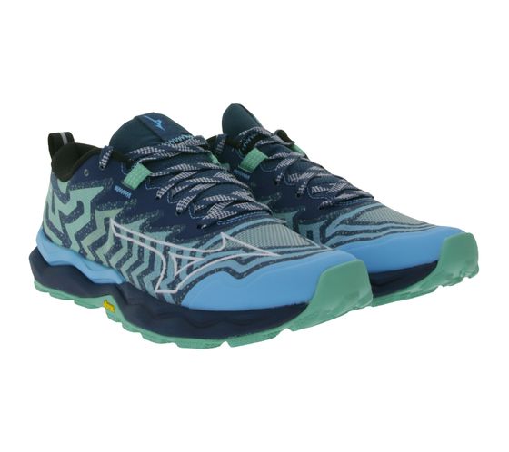 Mizuno Wave Daichi 8 Damen Trailrunning-Schuhe mit  Enerzy Foam und Vibram Megagrip J1GK247173 Blau/Grün