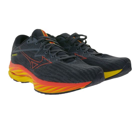 MIZUNO Wave Rider 27 Scarpe da Jogging da Uomo Scarpe da Corsa con Enerzy Foam e Wave Plate J1GC230351 Grigio/Arancione/Rosso