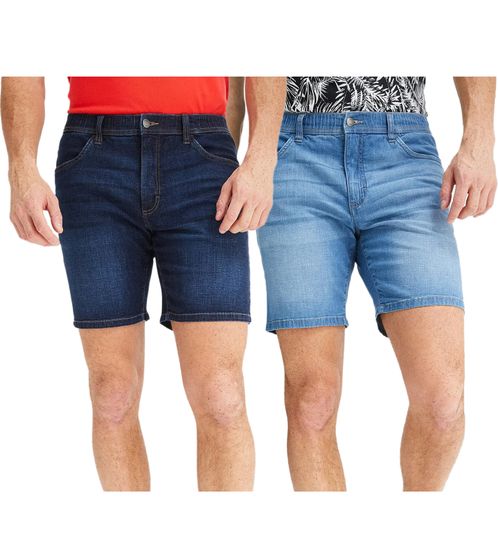 short en jean léger pour homme, bermuda en denim ample avec ceinture confortable, short en coton biologique bleu foncé ou bleu clair