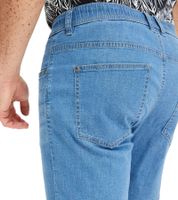 leichte Herren Jeans-Shorts Loose-Fit Denim-Bermuda mit Bequembund kurze Hose aus Bio-Baumwolle in Dunkel-Blau oder Hell-Blau leichte Herren Jeans-Shorts Loose-Fit Denim-Bermuda mit Bequembund kurze Hose aus Bio-Baumwolle in Dunkel-Blau oder Hell-Blau