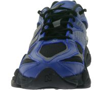 New Balance Sneaker, chaussures élégantes en cuir véritable avec semelle intermédiaire à double densité en jaune fluo/noir ou bleu/noir