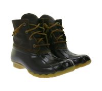 SPERRY Saltwater Damen Boots wasserdichte Stiefelette mit Echtleder und Wave-Siping-Technologie STS88108 STS91176 Schwarz oder Braun SPERRY Saltwater Damen Boots wasserdichte Stiefelette mit Echtleder und Wave-Siping-Technologie STS88108 STS91176 Schwarz oder Braun