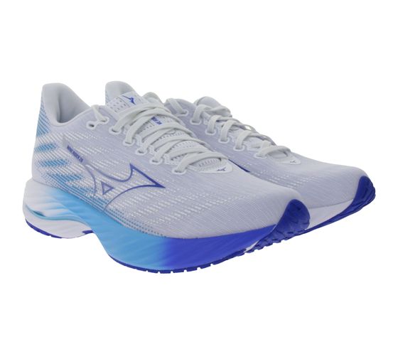 MIZUNO Wave Rider 28 Scarpe da Jogging da Donna e da Uomo Scarpe da Running con Enerzy Foam e Wave Plate J1GD240321 Bianco/Blu