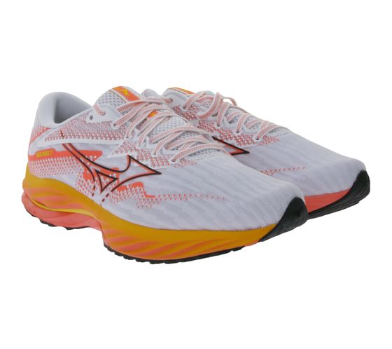 MIZUNO Wave Rider 27 Scarpe da Jogging Scarpe da Running con Enerzy Foam e Wave Plate J1GD230371 Grigio Chiaro/Salmone/Arancione