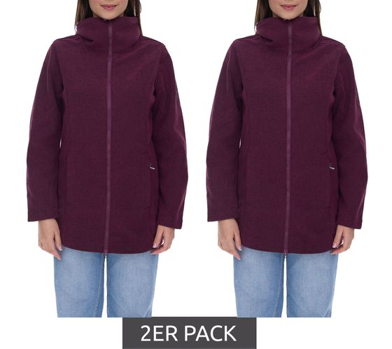 2er Sparpack McKINLEY Paulina W Damen Jacke Strickfleece-Jacke mit hohem Stehkragen Structurfleece 294652 904 911 Weinrot