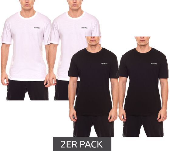 2er Pack HECHTER STUDIO Herren Rundhals-Shirt Baumwoll T-Shirt NI58100 700 Weiß oder Schwarz