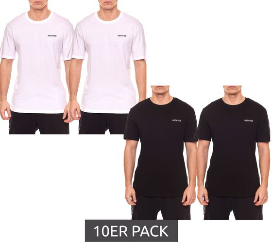 Pack de 10 camisetas de algodón de cuello redondo para hombre HECHTER STUDIO NI58100 700 blanco o negro