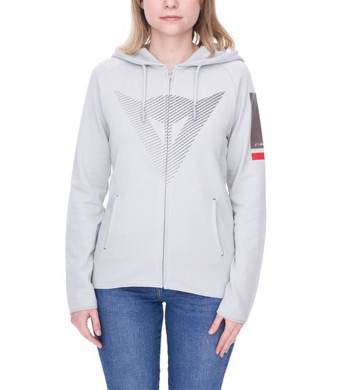 DAINESE Fade Lady Full-Zip Women's Hoodie with Large Brand Logo Cotton Hooded Sweater Pullover 202896859 38G Gray