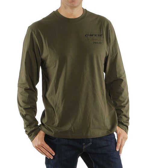 Pull à manches longues pour homme DAINESE Adventure avec logo imprimé en coton 201896837 05F Vert olive