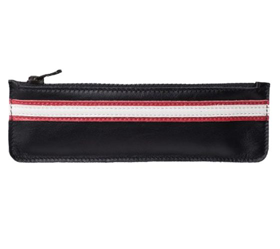 Estuche para bolígrafos DAINESE SETTANTADUE de piel auténtica fabricado en Italia 1999982 606 001 Negro/Rojo