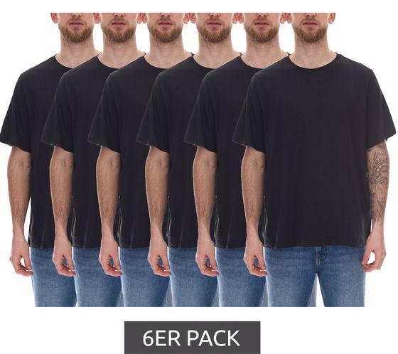 Pack de 6 camisetas de algodón para hombre PUMA Camiseta de cuello redondo Camiseta básica 678256 02 Negro