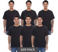 6er Pack PUMA Herren Baumwoll-Shirt T-Shirts Rundhals-Shirt Basic-Shirt 678256 02 Schwarz