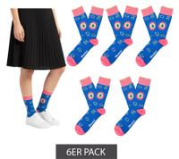 6 pares de calcetines de algodón Digipet color mostaza con diseño Tamagotchi, medias largas con estampado de juego retro 22S-DIGI azul oscuro/rosa/amarillo